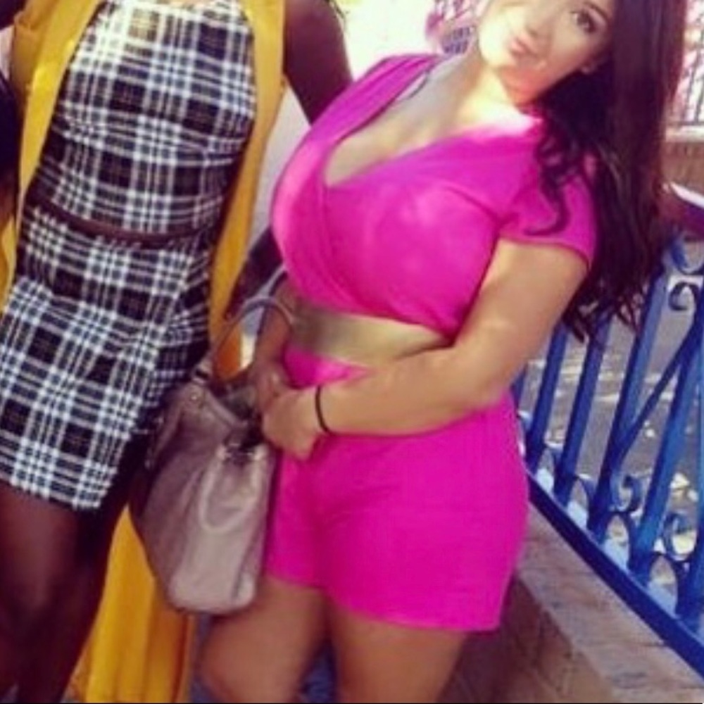 Flirty Hot Pink bebe romper